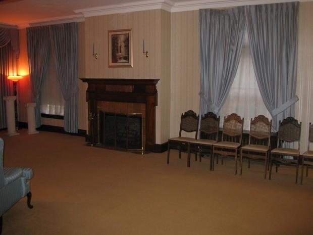 The fireplace in the Gettysburg Room