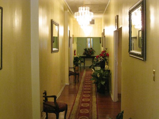 The main hallway leading to the viewing rooms and chapel